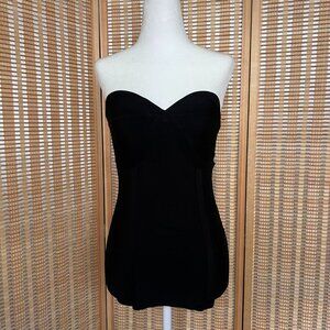 Guess black sweetheart neckline bodycon tube top